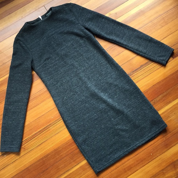 Topshop Dresses & Skirts - Topshop Grey Charcoal Mini Sweater Dress